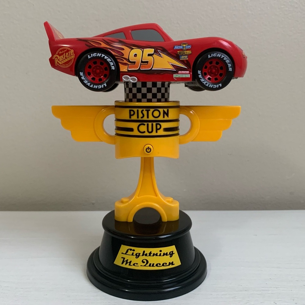 Disney Parks Pixar Cars Lightning McQueen Piston Cup Trophy Spinner Light Sound